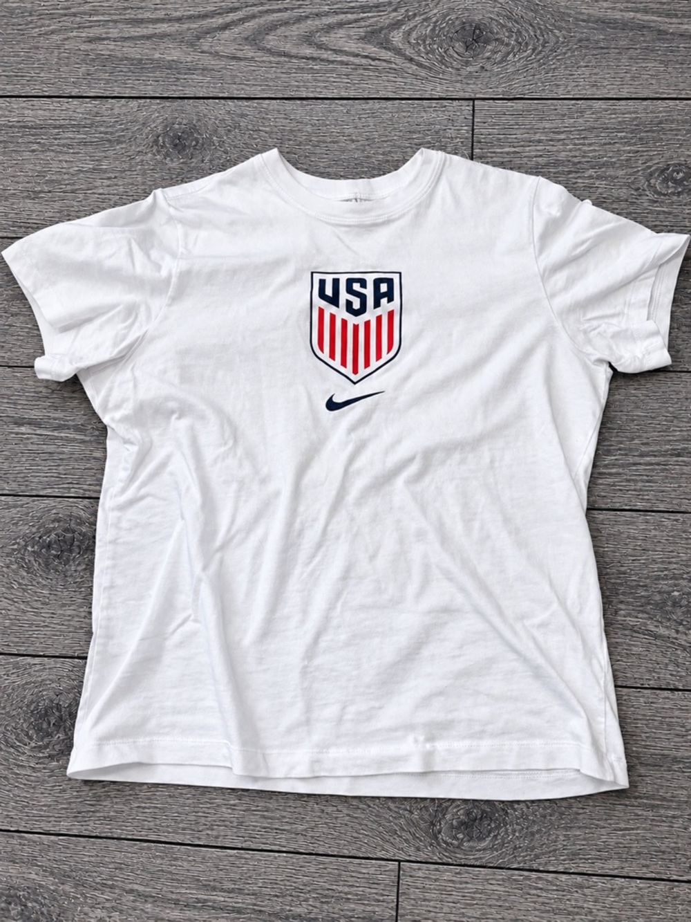 Nike USA Soccer USMNT White Logo T-Shirt Men’s Size M